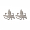 Non-Tarnish 304 Stainless Steel Pendants, Octopus Charm, Stainless Steel Color, 19x20x1.5mm, Hole: 1.8mm