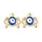 Alloy Enamel Links Connector Charms, Golden, Blue, Spider, 12.5x13.5x2.5mm, Hole: 1.8mm