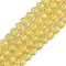 Handmade Foil Lampwork Beads Strands, Round, Yellow, 8.5x7mm, Hole: 1.4mm, about 40pcs/strand, 11.81''(30cm)