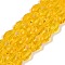 Transparent Glass Beads Strands, Faceted, Teardrop, Gold, 11.5x8mm, Hole: 1.2mm, about 55~57pcs/strand, 25.59 inch(65cm)