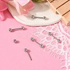 304 Stainless Steel Straight Barbell Tongue Rings STAS-R115-29A-P-4
