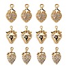 6Pcs Brass Micro Pave Clear Cubic Zirconia Charms KK-LS0001-41-1