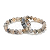 Natural Dragon Veins Agate Beaded Stretch Bracelets BJEW-A117-D-20-1