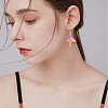 Enamel Mushroom Dangle Stud Earrings JE987D-5