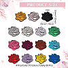 60Pcs 15 Colors Rose Shape Cloth Iron on Embroidered Patches PATC-FG0001-30-2