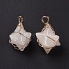 Natural Quartz Crystal Copper Wire Wrapped Pendants G-B041-02G-19-3