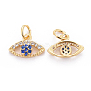 Brass Micro Pave Cubic Zirconia Charms ZIRC-L070-46G-2