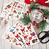 Gorgecraft 9Pcs 9 Style Christmas Theme Pattern Removable Temporary Water Proof Tattoos Paper Stickers AJEW-GF0007-32-4