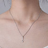 201 Stainless Steel Musical Note Pendant Necklace NJEW-OY001-16-2