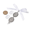 Tibetan Style Alloy & Glass Oval Photo Bouquet Hanging Ornaments HJEW-JM01353-01-2