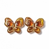 Golden Metal Enlaced Acrylic Beads OACR-H019-14-2