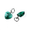 Faceted Transparent Glass Charms GLAA-T024-04F-3