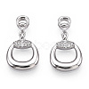 Rhodium Plated 925 Sterling Silver Micro Pave Cubic Zirconia Pendants STER-T004-11P-2