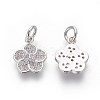 Brass Micro Pave Cubic Zirconia Charms ZIRC-J021-17P-RS-2