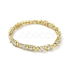 Brass Rectangle & Teardrop & Flat Round Link Chain Bracelets BJEW-D039-32G-1