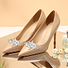 ANATTASOUL 1Pc Flower Alloy with Glass Detachable Shoe Buckel Clips AJEW-AN0007-18-4