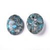 Assembled Synthetic Silver Line Turquoise and Amazonite Cabochons G-D0006-G03-19-2