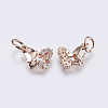Brass Micro Pave Cubic Zirconia Charms X-RB-I077-08RG-RS-2