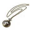 Alloy Glass Pendant Pocket Necklace WACH-S002-10AB-2