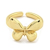 Butterfly Brass Cuff Rings RJEW-L113-011G-2