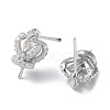 Rhodium Plated 925 Sterling Silver Stud Earring Findings STER-M115-14P-2