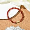 Natural Carnelian Beads Stretch Bracelets for Women Men BJEW-JB11348-02-1