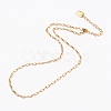 Brass Paperclip Chain Necklaces NJEW-H206-02G-2