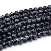 Natural Snowflake Obsidian Round Bead Strands X-G-J303-09-10mm-1
