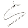 201 Stainless Steel Ribbon Knot Pendant Necklace with Cable Chains NJEW-Q317-24P-1