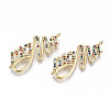 Brass Micro Pave Colorful Cubic Zirconia Links Connectors ZIRC-S067-221-NF-1