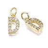 Brass Micro Pave Clear Cubic Zirconia Charms KK-N241-001-NR-6