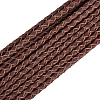 Brown Round Braided Leather Necklace Cords for Jewelry Making WL-PH0002-01B-3