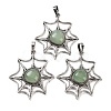 Natural Green Aventurine Spider Web Pendants G-Q163-09AS-07-1