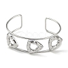 Non-Tarnish 304 Stainless Steel Wide Textured Open Cuff Bangles BJEW-Q348-05P-03-2