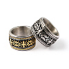 Vintage 304 Stainless Steel Finger Rings Wide Band Rings RJEW-L075-21mm-08-1