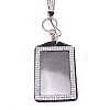 Rectangle PU Leather with Rhinestone Phone Card Holder AJEW-WH0230-48D-3