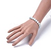 Natural Aquamarine Round Beads Stretch Bracelets BJEW-JB04174-01-4