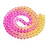 Baking Painted Transparent Glass Beads DGLA-M001-8mm-05-2