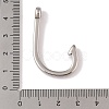 Non-Tarnish 304 Stainless Steel Hook Clasps STAS-C109-14B-P-3