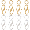 CREATCABIN 60Pcs 2 Color Brass S Hook Clasps KK-CN0002-84-1