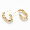 Brass Half Hoop Earrings KK-R117-018-NF-3