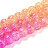 Spray Painted Crackle Glass Beads Strands DGLA-C002-6mm-09-3