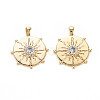 Brass Micro Pave Clear Cubic Zirconia Pendants KK-S364-031-1