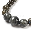 Natural Labradorite Round Beads Bracelets & Necklaces Sets SJEW-L132-23-2