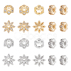 CHGCRAFT 24Pcs 6 Styles Brass Clear Cubic Zirconia Spacer Beads KK-CA0003-63-1