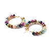 Natural Pearl Beads Hoop Earrings with 304 Stainless Steel Pin EJEW-JE04567-3