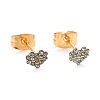 304 Stainless Steel Rhinestone Stud Earrings EJEW-B009-16G-2