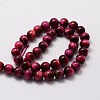 Natural Tiger Eye(Dyed & Heated) Round Beads Strands G-E329-8mm-40D-2