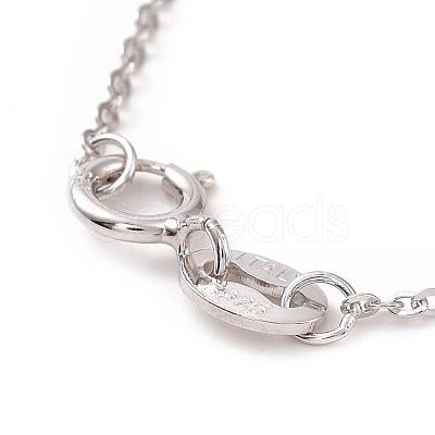 Anti-Tarnish Rhodium Plated 925 Sterling Silver Cable Chains Necklace for Women STER-I021-08B-P-1