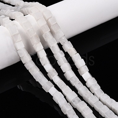 Natural White Jade Beads Strands G-T139-6x6-30A-1